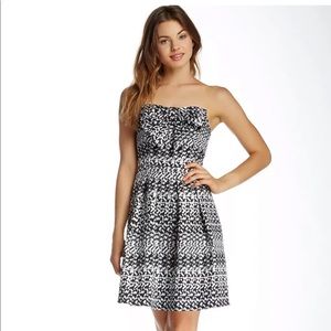 Anthropologie Eva Franco Vera strapless metallic bow dress size 12